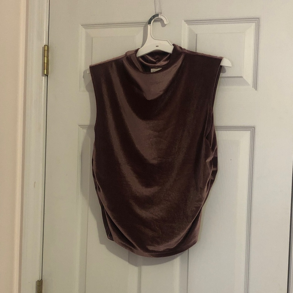 a new day Velvet plum-colored cowl neck Sleeveless Top